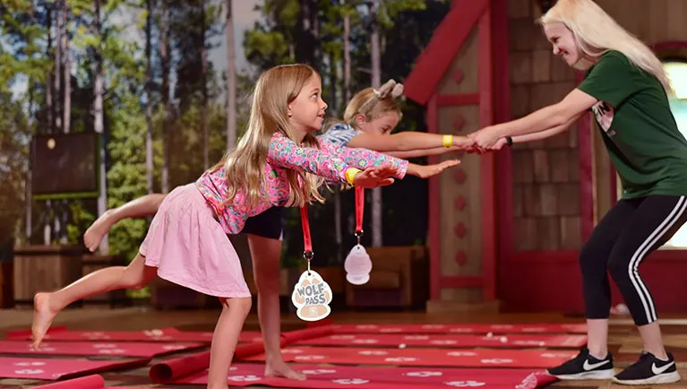 Children take part in a yoga class