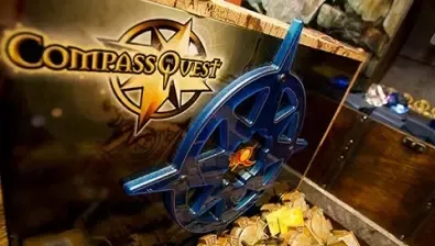 A Compass Quest treasure chest at Great Wolf Lodge indoor water park and resort.