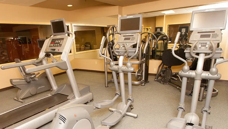 Exercise equipment at Great Wolf Lodge indoor water park and resort.