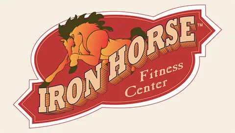 The logo for Iron Horse Fitness Center at Great Wolf Lodge indoor water park and resort.