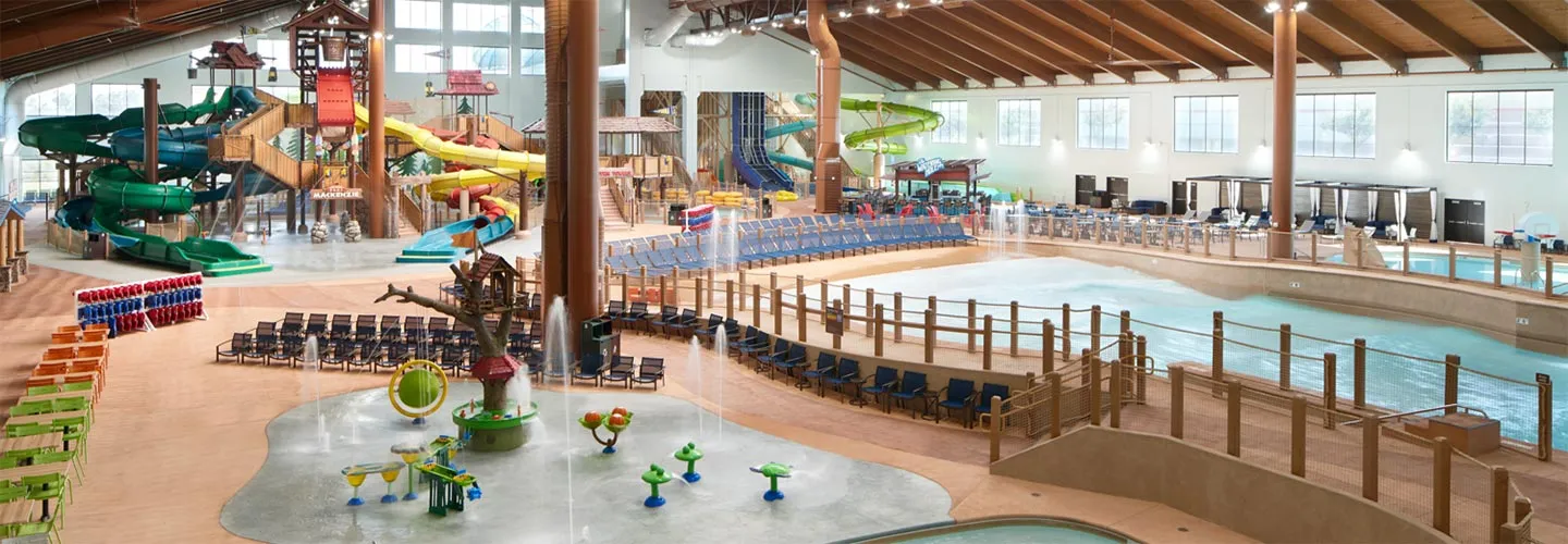 A wide view of our Indoor Water Park in Manteca, CA