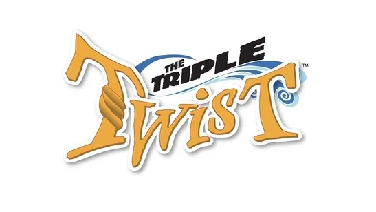 The logo for the Triple Twist slide at Great Wolf Lodge indoor water park and resort.