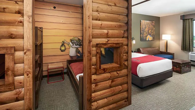 Inside the cabin in the Deluxe KidCabin Suite