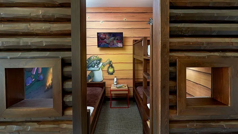 Inside the cabin in the accessible KidCabin Suite